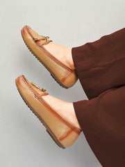 Pelle Albero Women Leather Beige Colour Flat Loafers