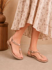 Pelle Albero Women Nude Flat Sandals