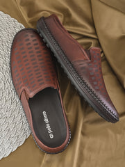 Pelle Albero Men Bordo Colour Leather Casual Mules