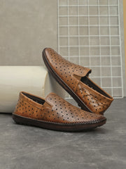 Pelle Albero Men Tan Colour Leather Casual Roman Sandals