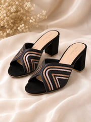 Pelle Albero Women Black Block Heel Sandals