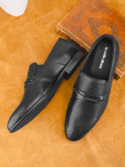 Pelle Albero Men Black Colour Leather Formal Mocassin Shoes