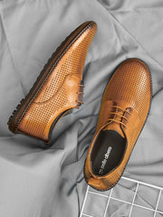 Pelle Albero Men Tan Colour Leather Casual Comfort Shoes