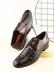 Pelle Albero Men Cherry Colour Leather Derby Shoes