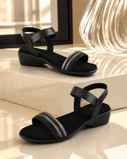 Pelle Albero Women Black Flat Sandals