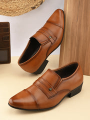 Pelle Albero Cognac Oxford Cuban Heels Shoes