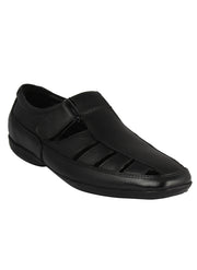 Pelle Albero Men Black Fisherman Sandals