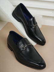Pelle Albero Formal Black Moccasion Shoes