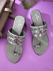 Pelle Ablero Grey Slipons for Women