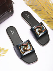 Pelle Albero Blue Flats for Women