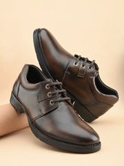 Pelle Albero Men's Brown Leather Lace-Up Formal Derby