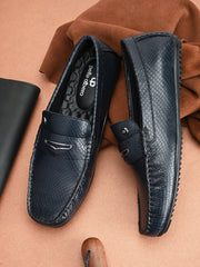 PELLE ALBERO Men's Navy Slip On Casual Loafer