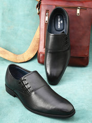 Pelle Albero Black Leather FormalShoes for Men