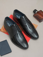Pelle Albero Men Black Solid Formal Partywear Derbys
