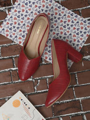 Pelle Albero Burgundy Heel Sandal For Women
