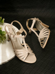 Pelle Albero Beige Heel Sandal For Girl's/Women