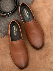 Pelle Albero Cognac Formal Monk Shoes For Men