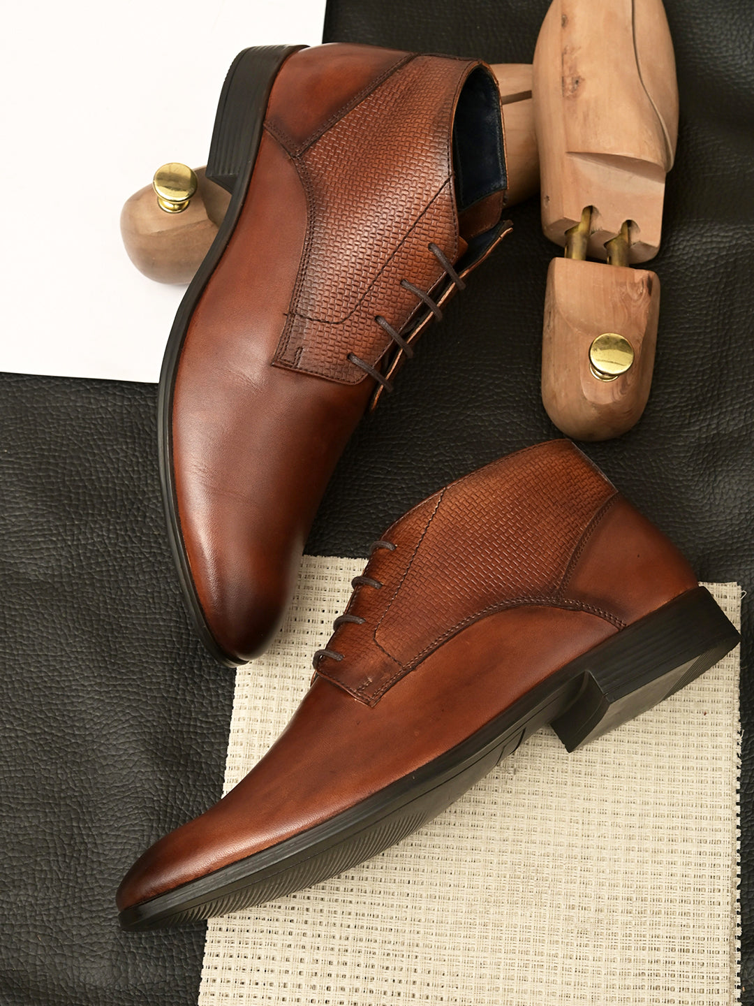 Pelle Albero Cognac Formal Boots For Men - Main Image