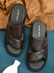 Pelle Albero Men Brown Ethnic Comfort Sandals