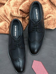 Pelle Albero Blue Formal Brogue Shoes For Men