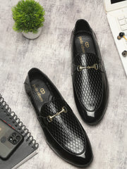 Pelle Albero Black Casual Slip-On Moccasin For Men