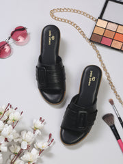 Pelle Albero Black Women Sandals
