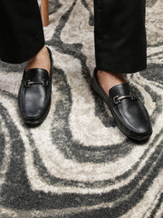 Pelle Albero Black Moccasins for Men