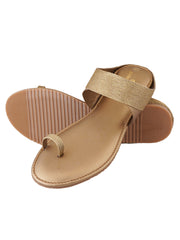 Pelle Albero Bronze Womens Flat Slippers