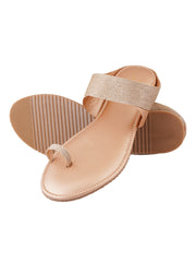 Pelle Albero Gold Womens Flat Slippers