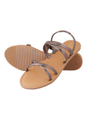 Pelle Albero Metallic Womens Flat Slippers
