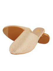Pelle Albero Gold Women Fancy Slippers