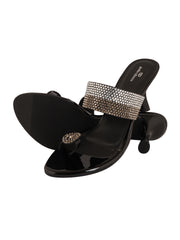Pelle Albero Black Women Fancy Slippers