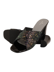Pelle Albero Black Women Fancy Slippers