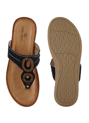 Pelle Albero Black Womens Sliper