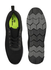 Pelle Albero Mens Black Comfortable Sports Shoes
