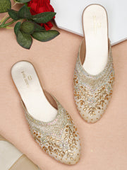 Pelle Albero Gold Mules for Women