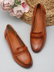 Pelle Albero Tan Wedge Heel Bellies for Women