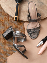 Pelle Albero Black Block Heels For Women