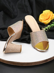 Pelle Albero Gold Heel Sandal For Women