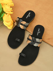 Pelle Albero Black One Toe For Women