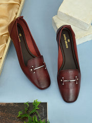 Pelle Albero Maroon Casual Bellies for Women