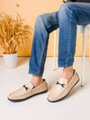Pelle Albero Male's Beige Leather Casual Loafers