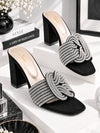 Pelle Albero Women Black Fancy Block Heel Sandals