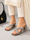 Pelle Albero Women Grey Block Heel Sandals