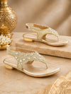 Pelle Albero Women Gold Flat Sandals