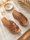 Pelle Albero Women Wedge Heel Tan Sandals