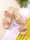 Pelle Albero Women Peach Colour Flat MaxComfort Sandals