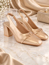 Pelle Albero Women Block Heel GOLD Sandals