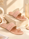Pelle Albero Women Toe-ring Peach Flat Sandals