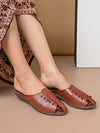 Pelle Albero Women Brown Leather Flat Mules